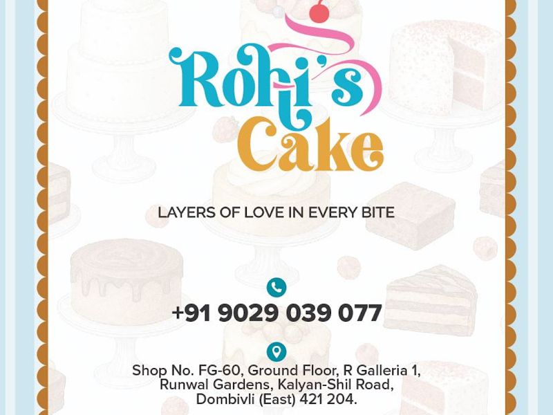 Menu — Rohi's Cake, Dombivali