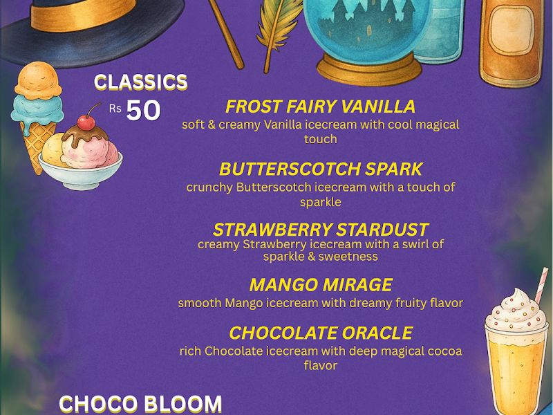 Menu — Magic Scoop, Thane
