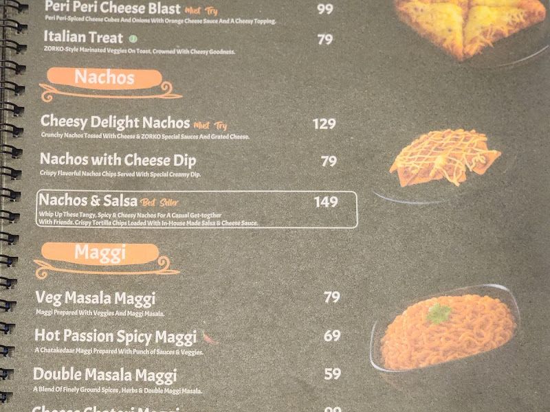 Menu — Zorko, Navi Mumbai