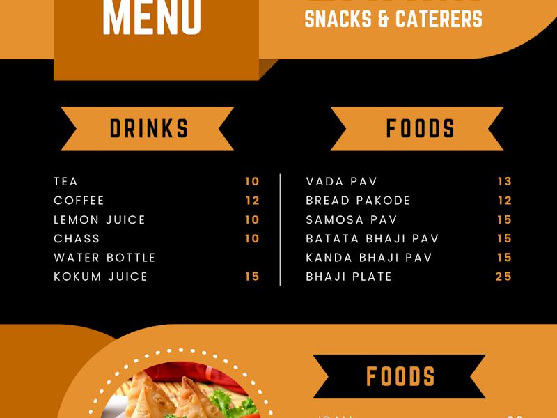 Menu — Laxmi Snacks and Caterers, Dombivli