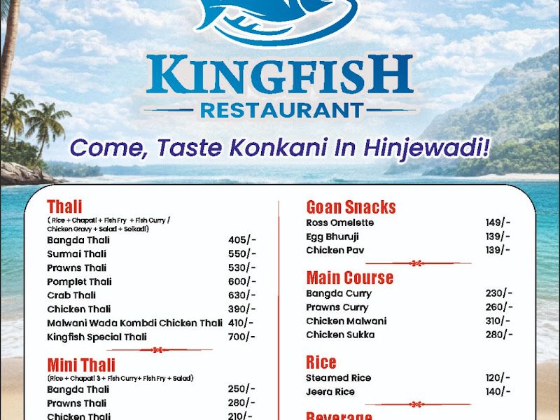 Menu — Kingfish Restaurant, Hinjewadi