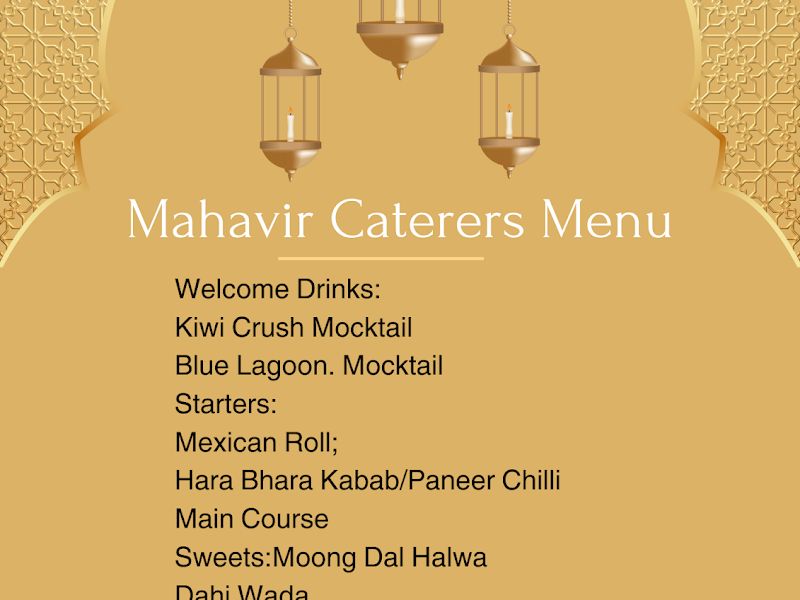 Menu — Mahavir Caterers, Thane, Mumbai
