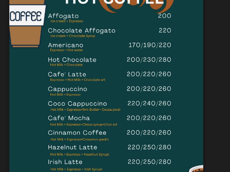 Menu — Casino Cafe, Navi Mumbai