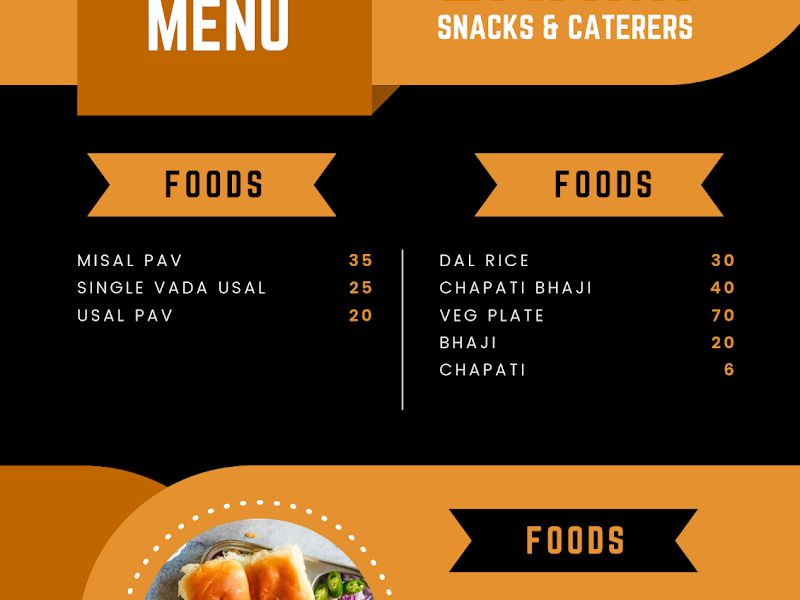 Menu — Laxmi Snacks and Caterers, Dombivli
