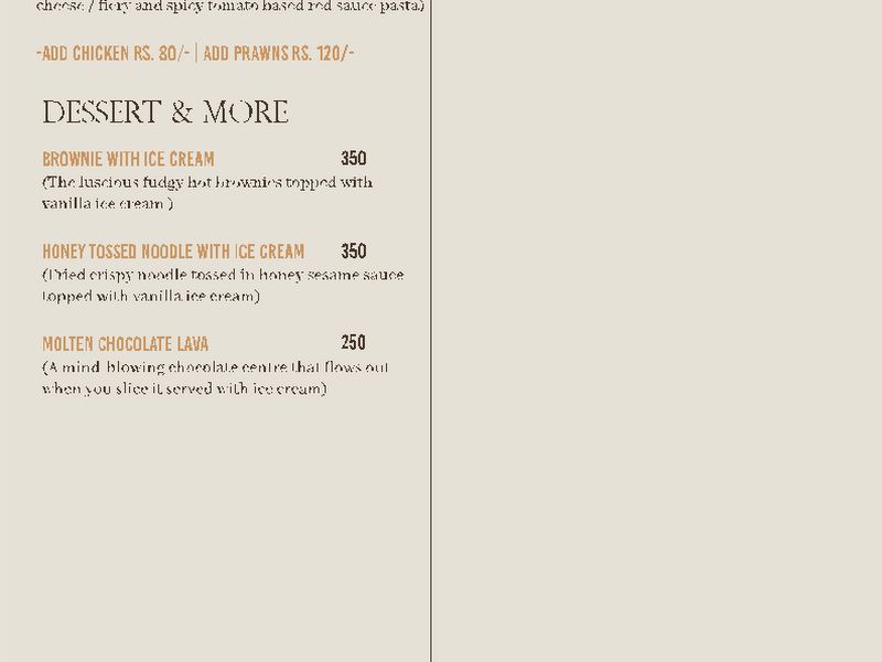 Menu — Skyline The Terrace Cafe, Thane