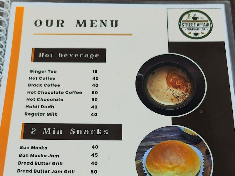 Menu — Street Affair, Pune