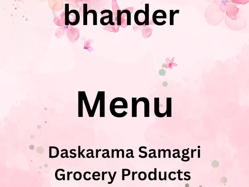 Menu — Bengali Maa Sharda Pooja Bhandar, Thane