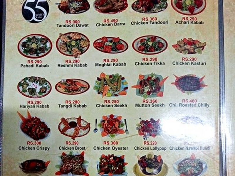 Menu — Naaz Restaurant, Mumbai