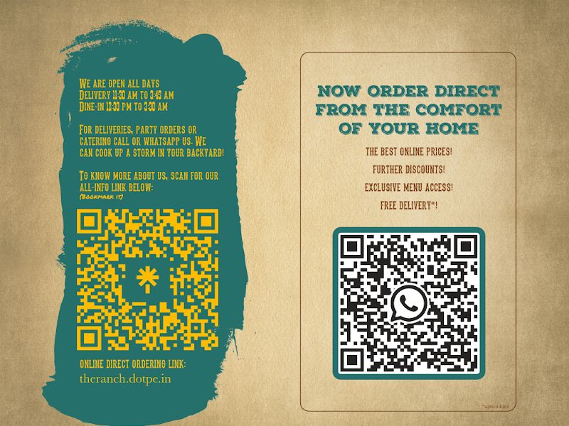 Menu — The Ranch, Mumbai
