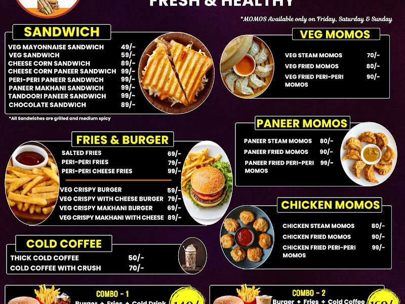 Menu — Miss Sandwich, Pune
