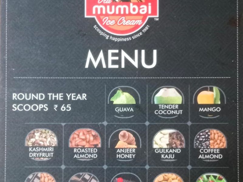 Menu — Old Mumbai Ice Cream, Pune