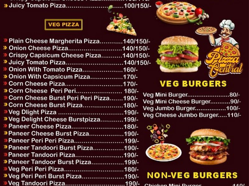 Menu — The Pizza Central, Pune