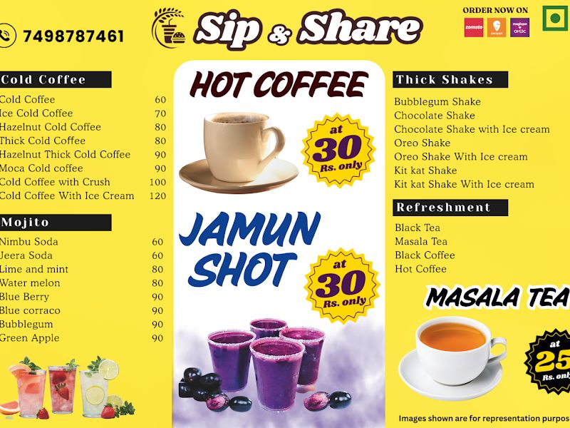 Menu — Sip & Share, Pimpri-Chinchwad