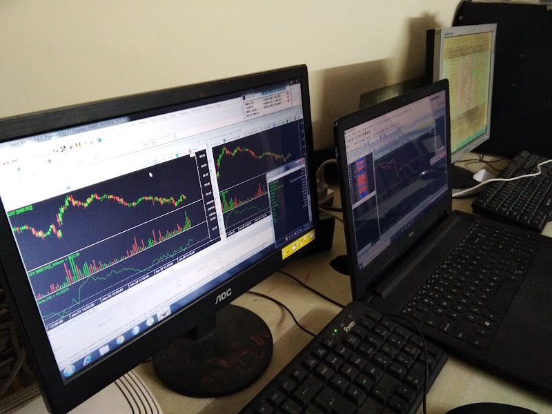 At work — Ashish Stock Trading, Mumbai