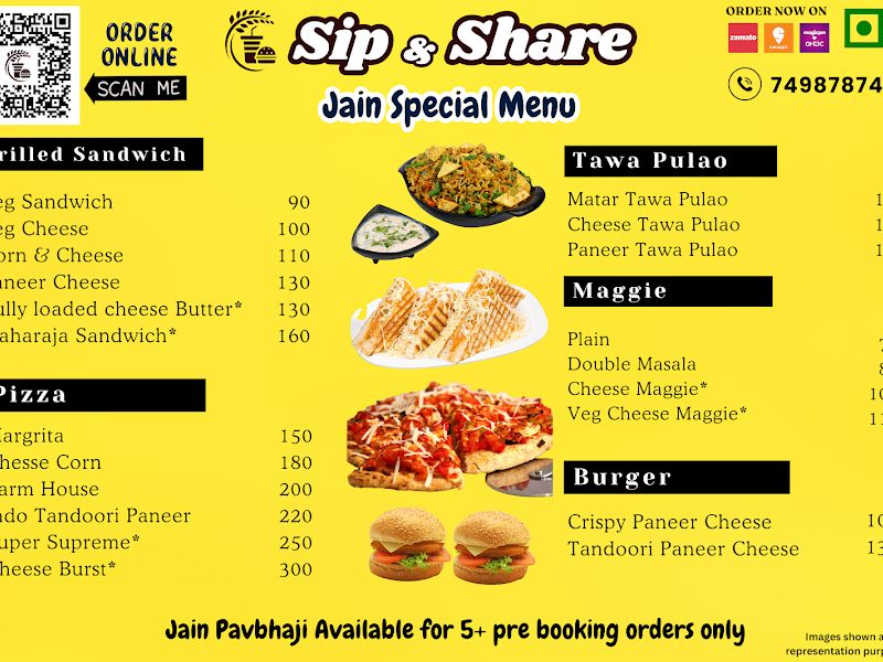 Menu — Sip & Share, Pimpri-Chinchwad
