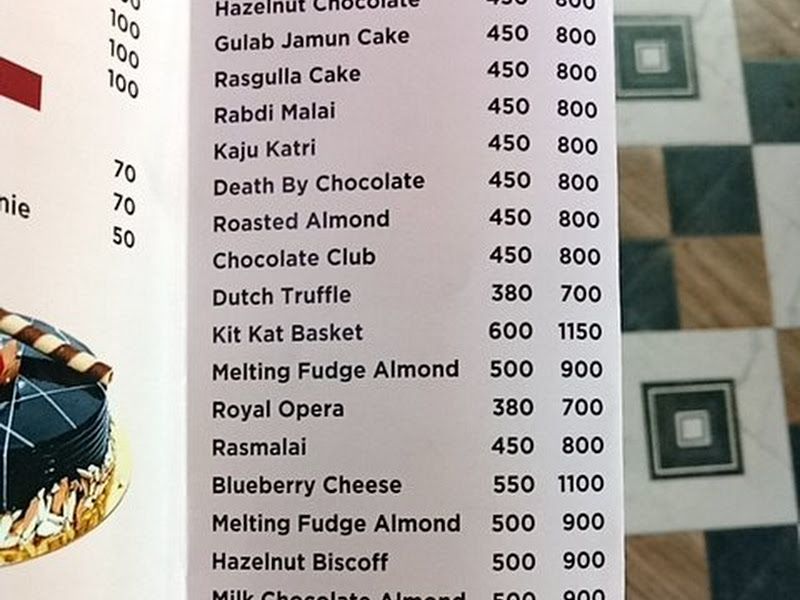 Menu — Tasty Bites, Mumbai