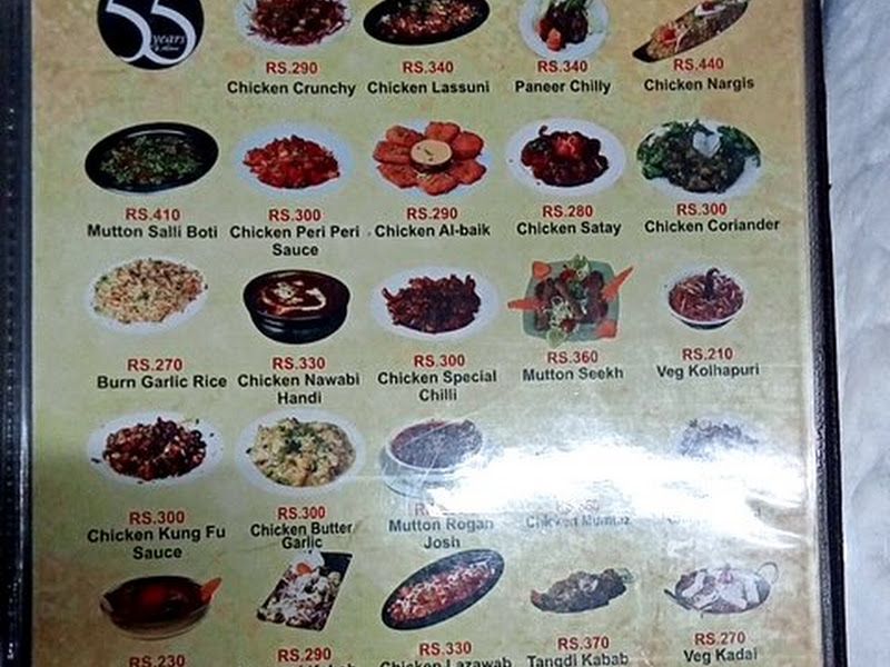 Menu — Naaz Restaurant, Mumbai