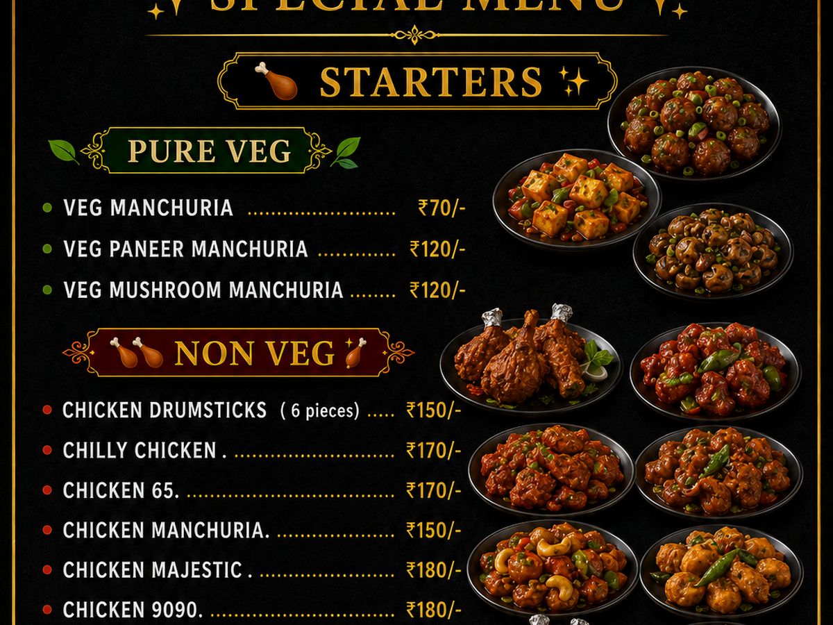 Menu — Khan’s Biriyani, Pedana
