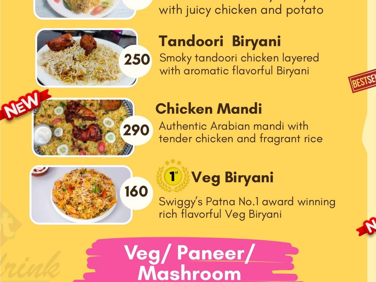 Menu — 3T Foodrink - Best Biryani & Roll in Ashok Rajpath, Muhammadpur, Patna