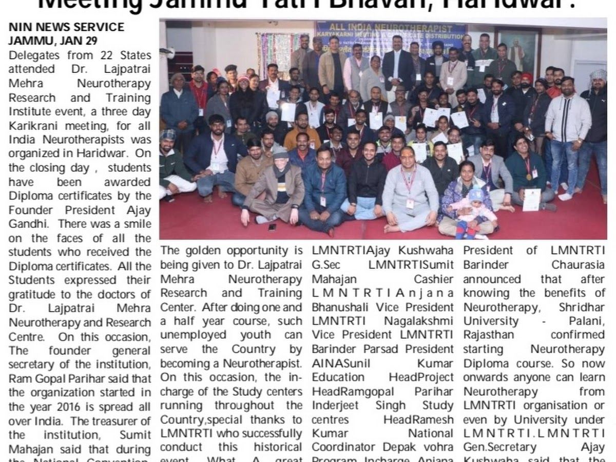 Gallery — Tashwika lajpat Rai mehrasNeurotherapy Wellness & Training Center Jammu, Talab Tillo, Jammu