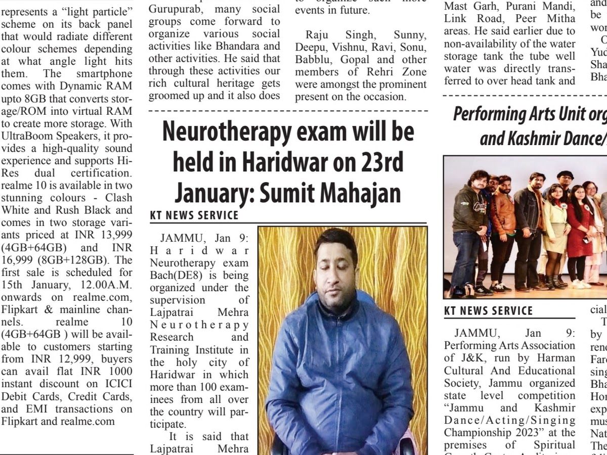 Gallery — Tashwika lajpat Rai mehrasNeurotherapy Wellness & Training Center Jammu, Talab Tillo, Jammu