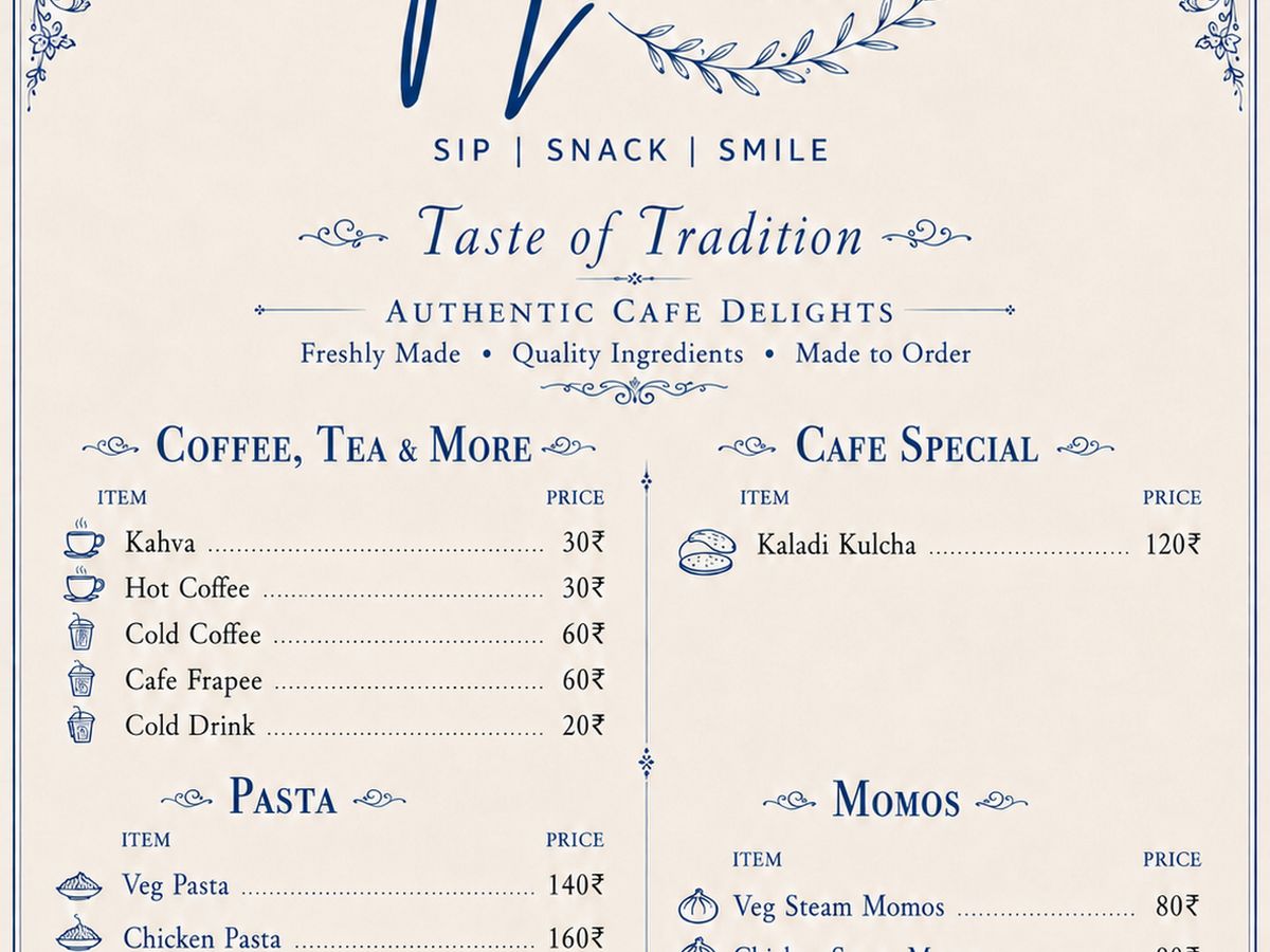 Menu — Kahvaa Cafe, Rasikwadi, Pune