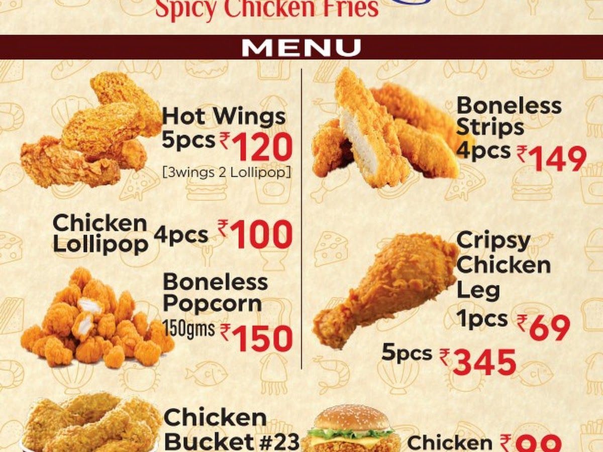 Menu — Fries land, Simhapuri Colony, Secunderabad
