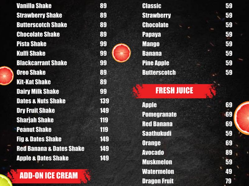 Menu — Tasty Garden Cafeteria, Sithalapakkam, Chennai