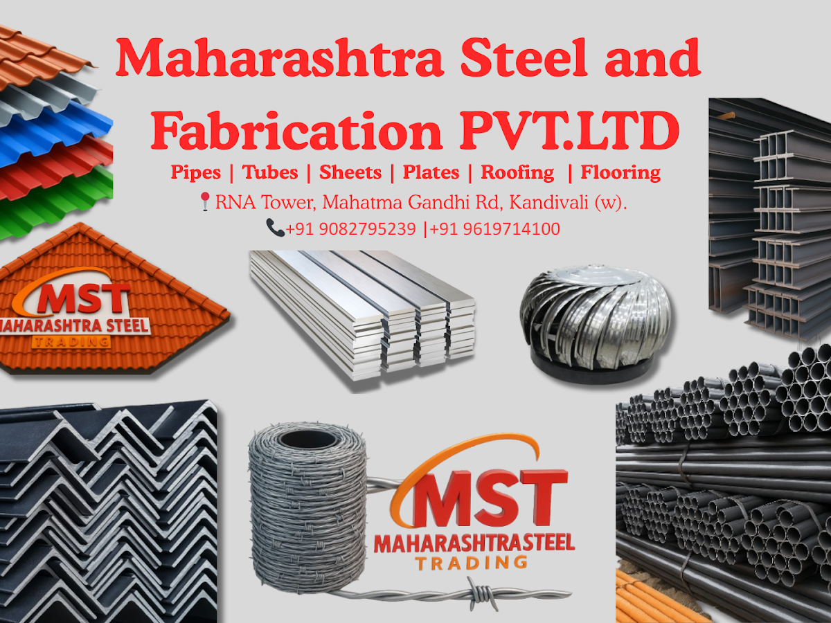 Fiber roofing sheets stocked at the Kandivali West steel store