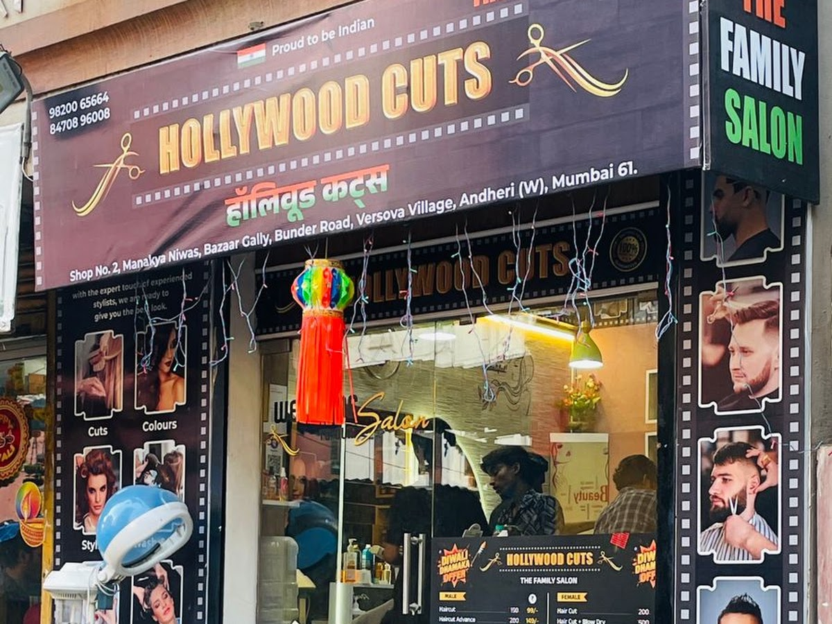Hollywood Cuts salon front cover, Versova Andheri West Mumbai