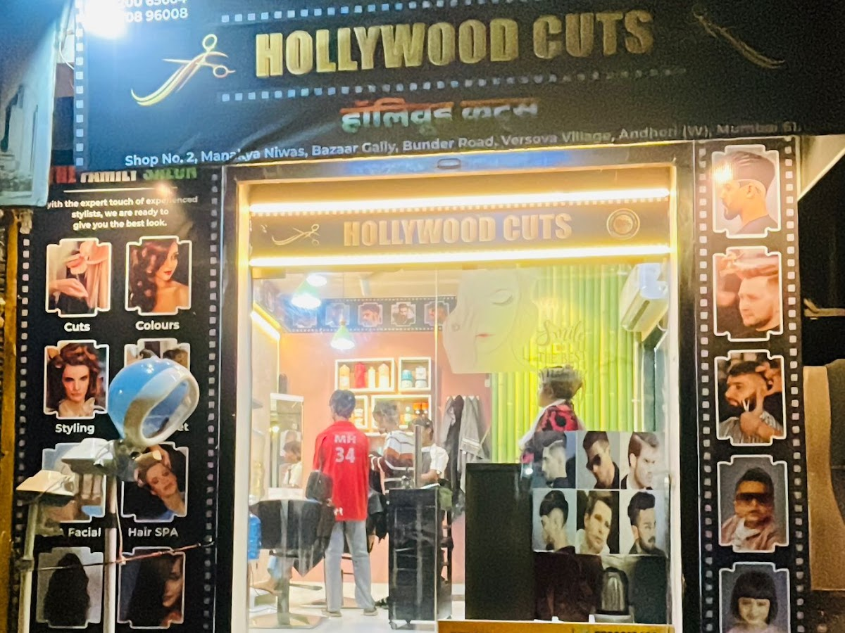 Exterior of Hollywood Cuts salon in Andheri West, Mumbai