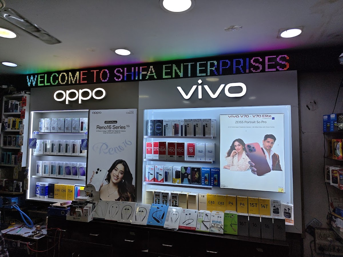 Mobile accessories including chargers and cases at Shifa Enterprises, Kanpur