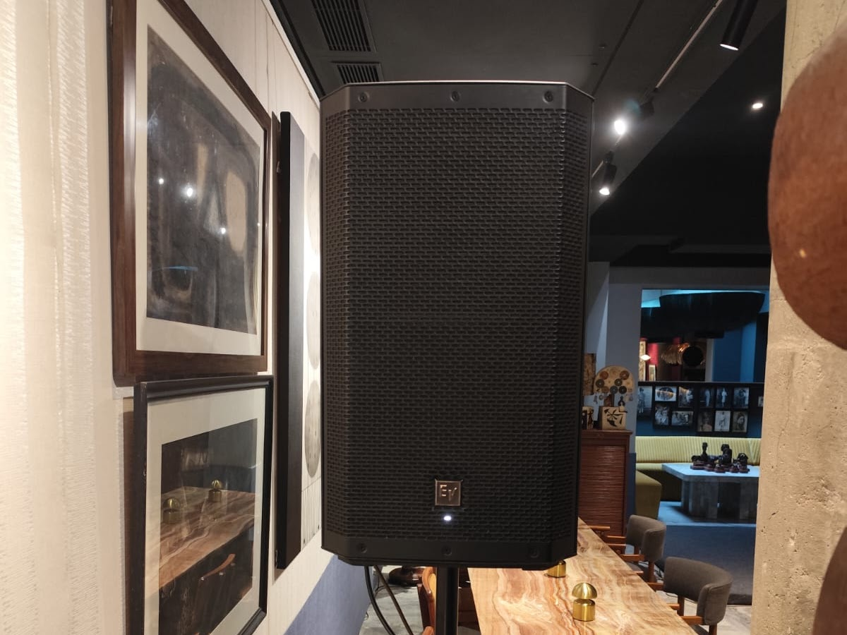 Wedding DJ console and audio setup by Cyril Sound System